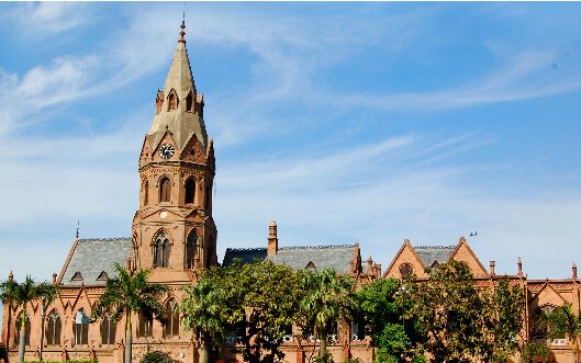 Clock-tower building of a historic university campus